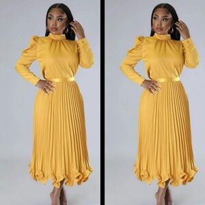 Elegant Yellow A-Line Skirt